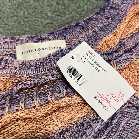 Faith Connexion Textured Metallic Cropped Sweater NWT - Picture 3 of 8